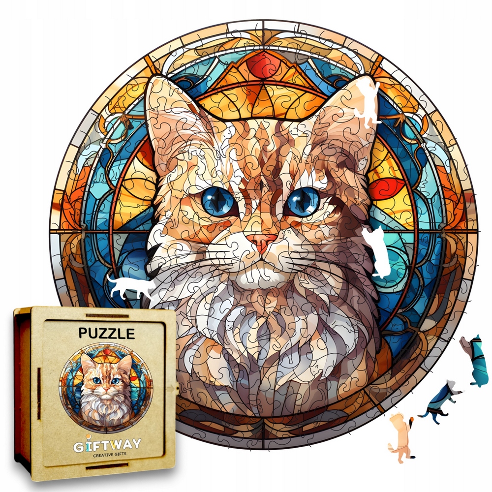 Drevené puzzle Mačka 224 ks. Puzzle pre dospelých Premium Animals v.21